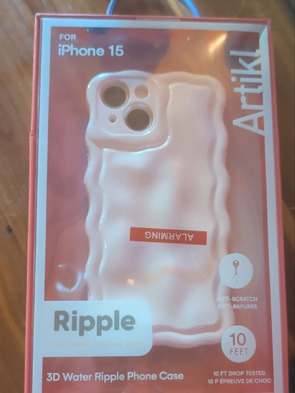 Ripple Pink Phone Case for iPhone 15s - Protective Ripple Design